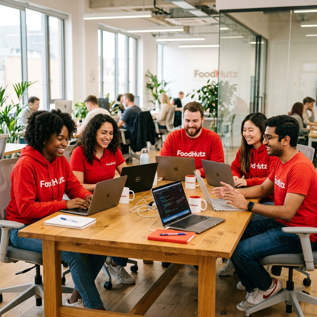 FoodHutz Team Working Together